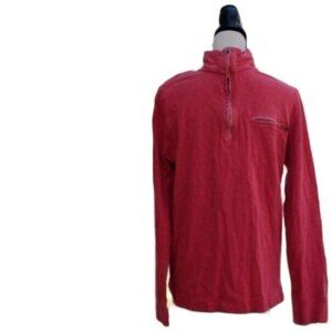 J. Crew Factory Ringspun Jersey 1/4 Zip Pullover Red Sweater M